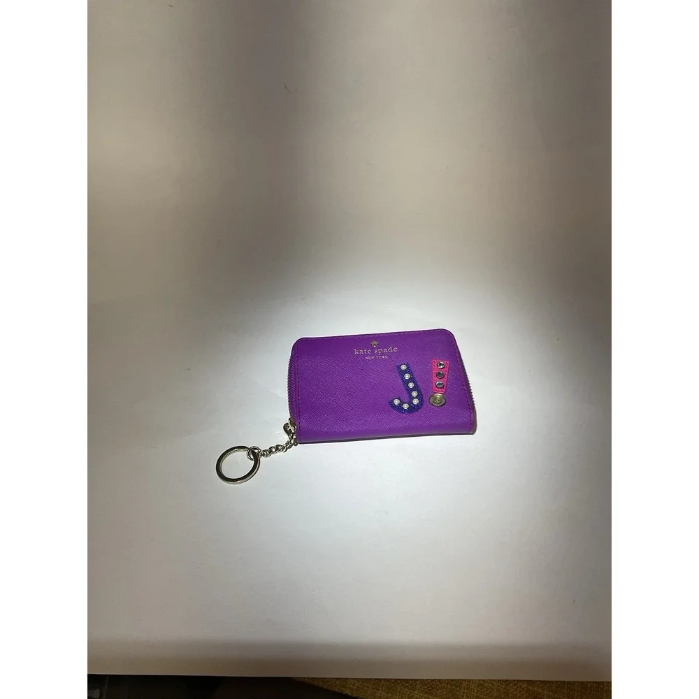 Kate Spade Initial Wallet J Purple Zip Around Initial J! Jenny Jessica‎ Jasmine